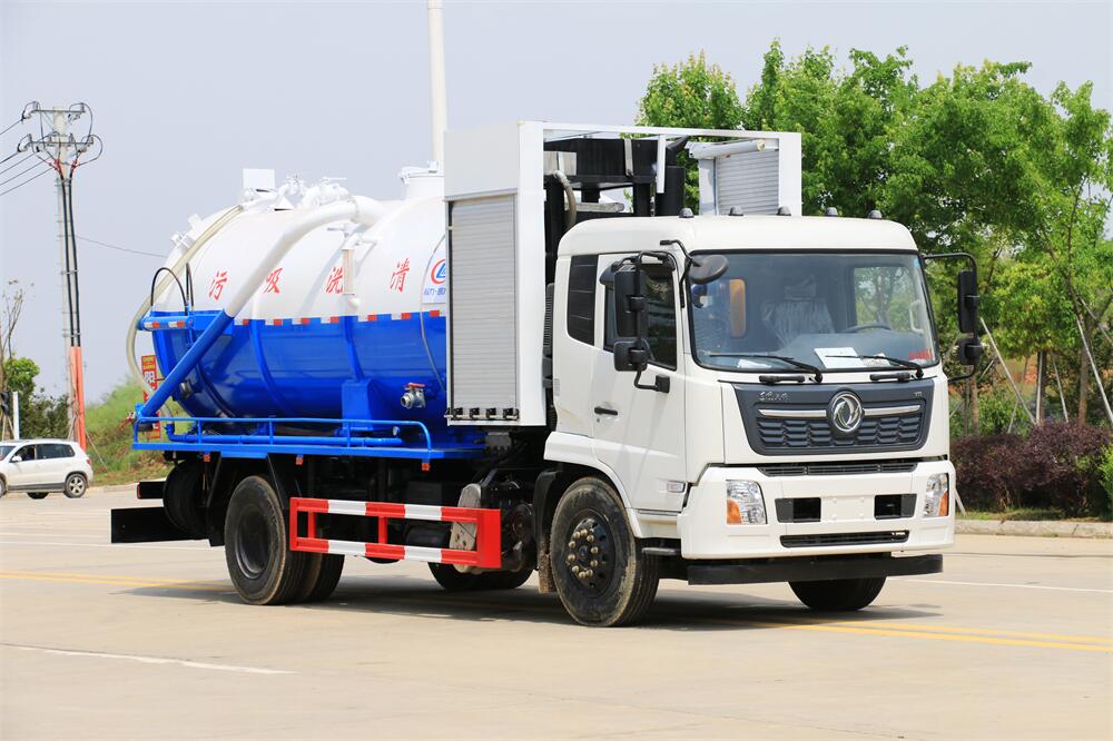 15方清洗吸污車(chē)-東風(fēng)天錦15方10+5清洗吸污兩用車(chē)-帶副發(fā)動(dòng)機(jī) 圓罐